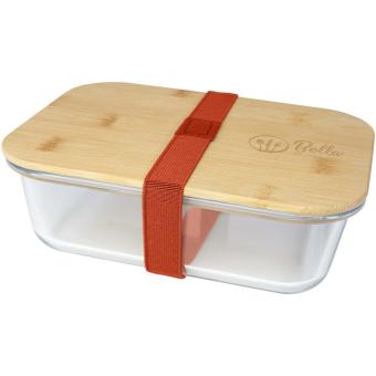 Roby Glas-Brotdose mit Bambusdeckel Ziegelstein