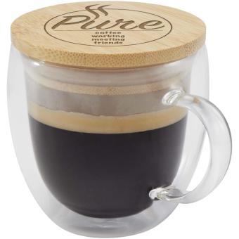 Lenora 250 ml Glasbecher mit Bambusdeckel Transparent