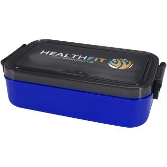 Snappy lunch box and cutlery set Aztec blue