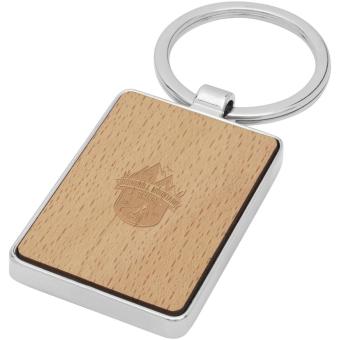 Mauro beech wood rectangular keychain Nature