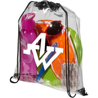 Lancaster transparent drawstring bag 5L Transparent black