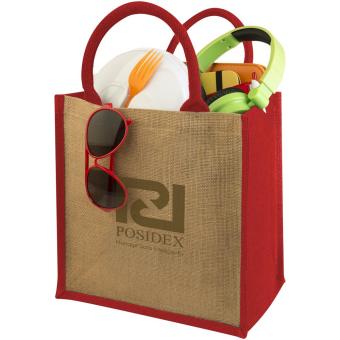 Chennai jute tote bag 16L, nature Nature,red