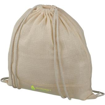 Maine Rucksack mit Kordelzug aus Baumwollgewebe 5L Natur
