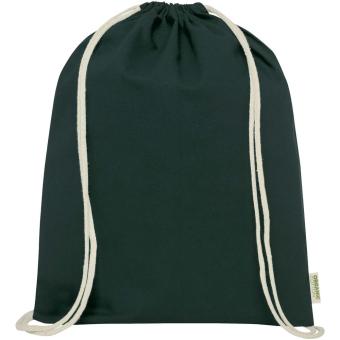 Orissa 100 g/m² GOTS organic cotton drawstring bag 5L Dark green