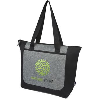 Reclaim GRS recycled two-tone zippered tote bag 15L Black/gray