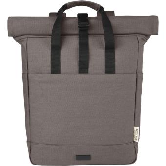 Joey 15" GRS Rolltop Laptoprucksack aus recyceltem Canvas 15 L Grau