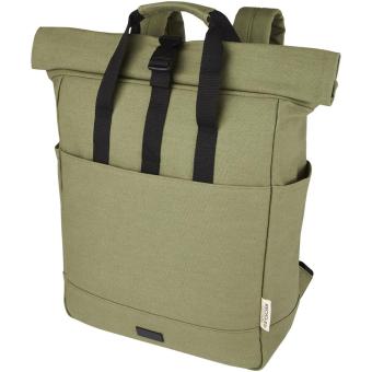 Joey 15” GRS recycled canvas rolltop laptop backpack 15L 
