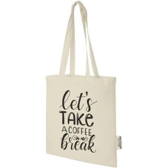 Madras 140 g/m² Baumwoll Tragetasche aus GRS recycelter Baumwolle, 7L Natur