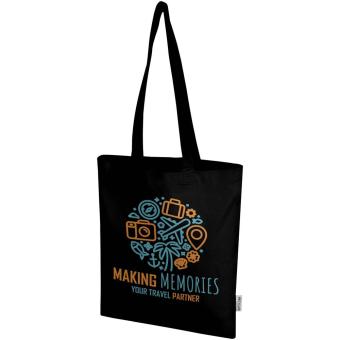 Madras Blend 140 g/m² Tragetasche aus GRS-recycelter Baumwolle 7L Schwarz