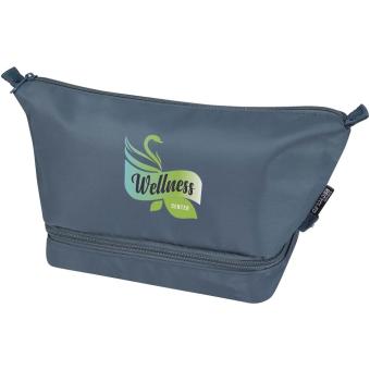 Trip Aware™ recycled travel toiletry bag 6L Light blue/blue pusher