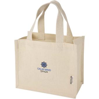 Odessa 220 g/m² GRS recycled cotton mini gusset tote bag 9L Nature