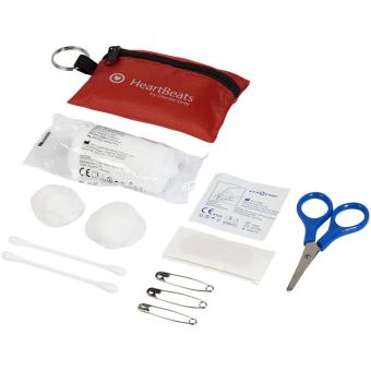Valdemar 16-piece first aid keyring pouch Red