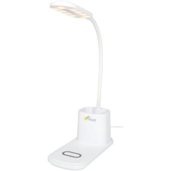 Bright desk lamp and organizer with wireless charger White