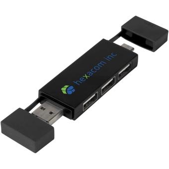 Mulan dual USB 2.0 hub Black