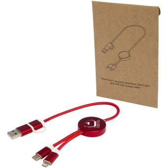 Alasia 30 cm 5-in-1 Kabel aus recyceltem Kunststoff für Datenübertragung und 27W Schnellladung Rot