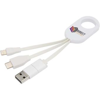 Troop 4-in-1 recycled plastic charging cable White