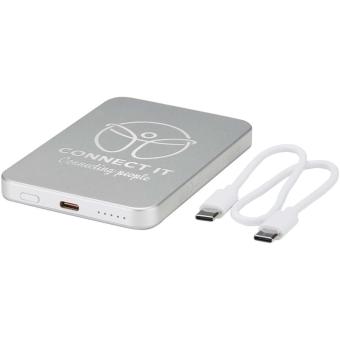 Avis 5000 mAh RCS recycled aluminium magnetic power bank Silver