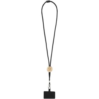 Adhab smartphone lanyard with bamboo details Black