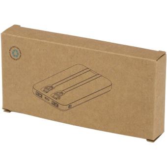 Adhil 10 W 10.000 mAh Powerbank aus recyceltem Kunststoff mit 2 integrierten Kabeln Schwarz