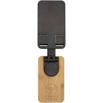 Alfirk recycled plastic foldeable desk phone stand with bamboo details Black