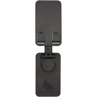 Alhena Klappbare Smartphonehalterung aus recyceltem Kunststoff mit Metallständer für den Schreibtisch Schwarz