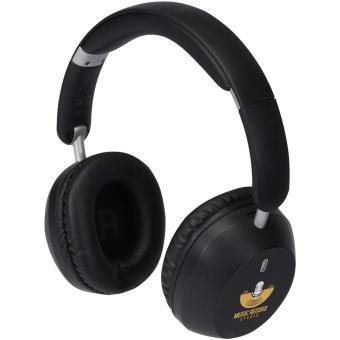 Hoggar recycled plastic over-ear foldeable ANC and ENC headphones Black