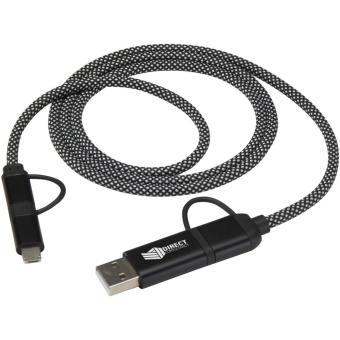SMART 65 W, 100 cm, RCS-zertifiziertes magnetisches 5-in-1-Ladekabel Schwarz