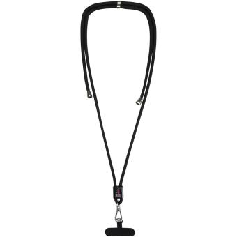 Vega verstellbares, recyceltes Smartphone Lanyard Schwarz