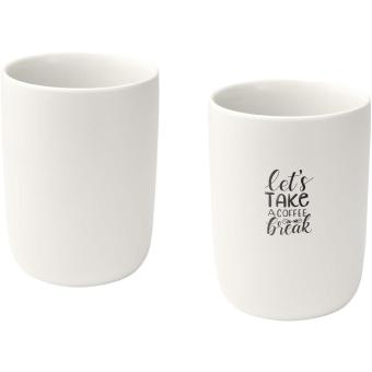 Male 350 ml Keramiktassen – 2er-Set Weiß