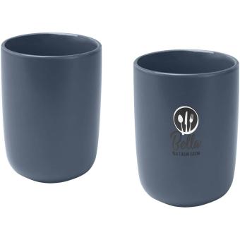 Male 350 ml Keramiktassen – 2er-Set, matt, hellblau Hellblau, Drücker blau