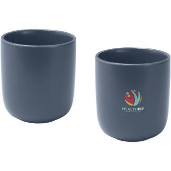 Male 200 ml ceramic cups with matt finish - set of 2 Light blue/blue pusher