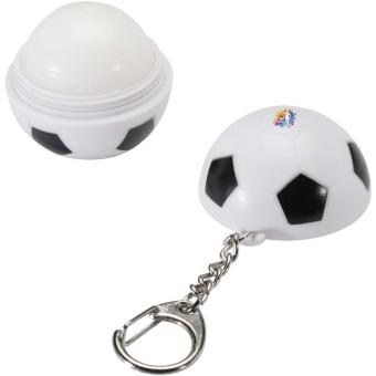 Rami football-shaped vanilla lip balm with SPF 15 and keychain Black