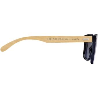 Tan sunglasses with bamboo temples Silver