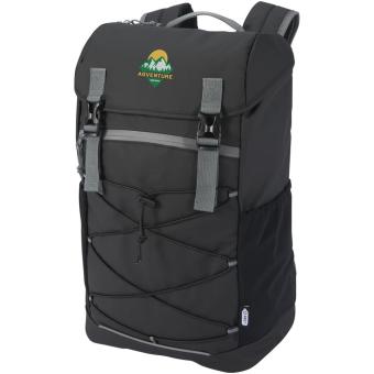 Aqua 15,6" GRS recycelter wasserabweisender Laptop-Rucksack 23 L Schwarz