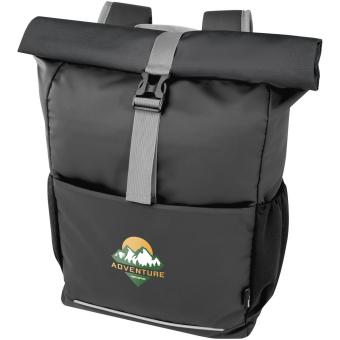 Aqua 15" GRS recycled water resistant roll-top bike bag 20L Black