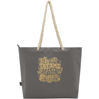 Panama GRS recycled beach cooler tote bag with cord handles 23L Convoy grey
