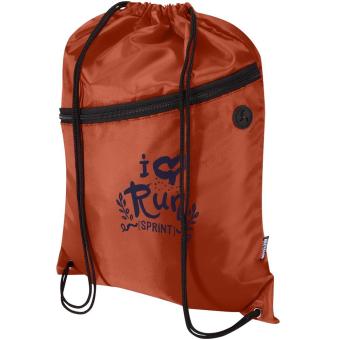 Oriole RPET drawstring bag with zipped front pocket 5L Brick