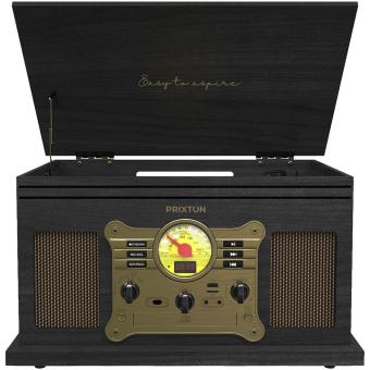 Prixton Century Vinyl Plattenspieler und Musikplayer Schwarz