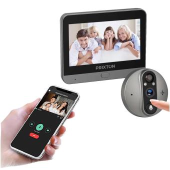 Prixton DV50 Smart WLAN Türspion Klingel Schwarz