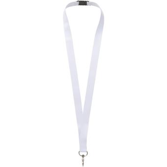 Addie Schlüsselband aus recyceltem PET Kunststoff – beidseitige Sublimation, weiß Weiß | 20mm