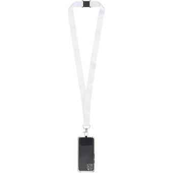 Addie Sublimation Lanyard mit Telefonhalterung und Sicherheitsverschluss, schwarz/weiss Schwarz/weiss | 10mm