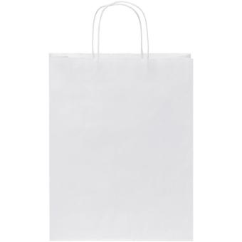 Kraftpapiertasche 80 g/m² mit gedrehten Griffen – 25 × 11 × 32 cm Weiß