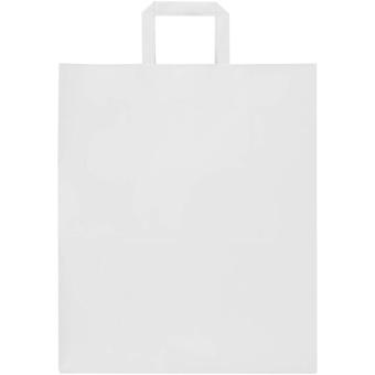Kraft 80–90 g/m² Papiertasche mit flachen Griffen – 32 × 17 × 39 cm Weiß