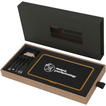 SCX.design P35 5.000 mAh Powerbank aus Holz mit Leuchtlogo Bambus