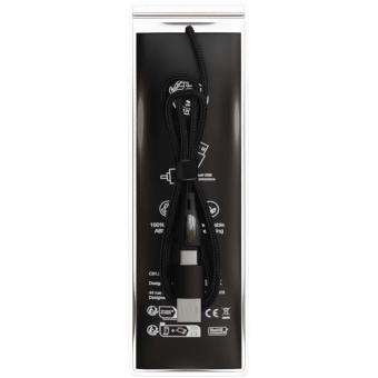 SCX.design C51 60W 5-in-1-Schnellladekabel aus rPET mit Display Schwarz