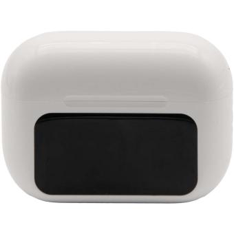 SCX.design E26 ANC earbuds with interactive touchscreen charging case White