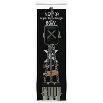 SCX.design C33 60W Typ C Ladekabel mit doppeltem Leuchtlogo Rauch grau