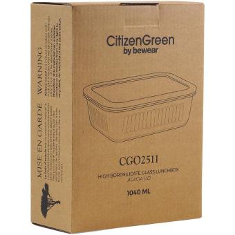 Citizen Green Purlunch 1000 ml Lunchbox aus Borosilikatglas Transparent