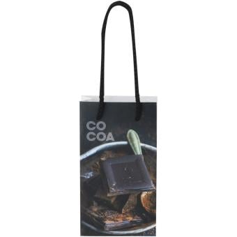 Handgefertigte 170 g/m² Integra-Papiertüte mit Kunststoff Kordelgriffen – 9,5 × 4 × 17 cm Weiß/schwarz