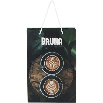 Handmade 170 g/m2 integra paper bag with plastic cord handles - 24 x 9 x 36 cm White